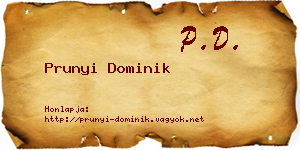 Prunyi Dominik névjegykártya
